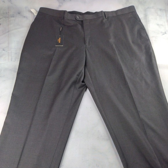 BARONI Couture Super 150s Wool Dress Pants Size 48 Brown Mid Rise Flat Front - Picture 1 of 7